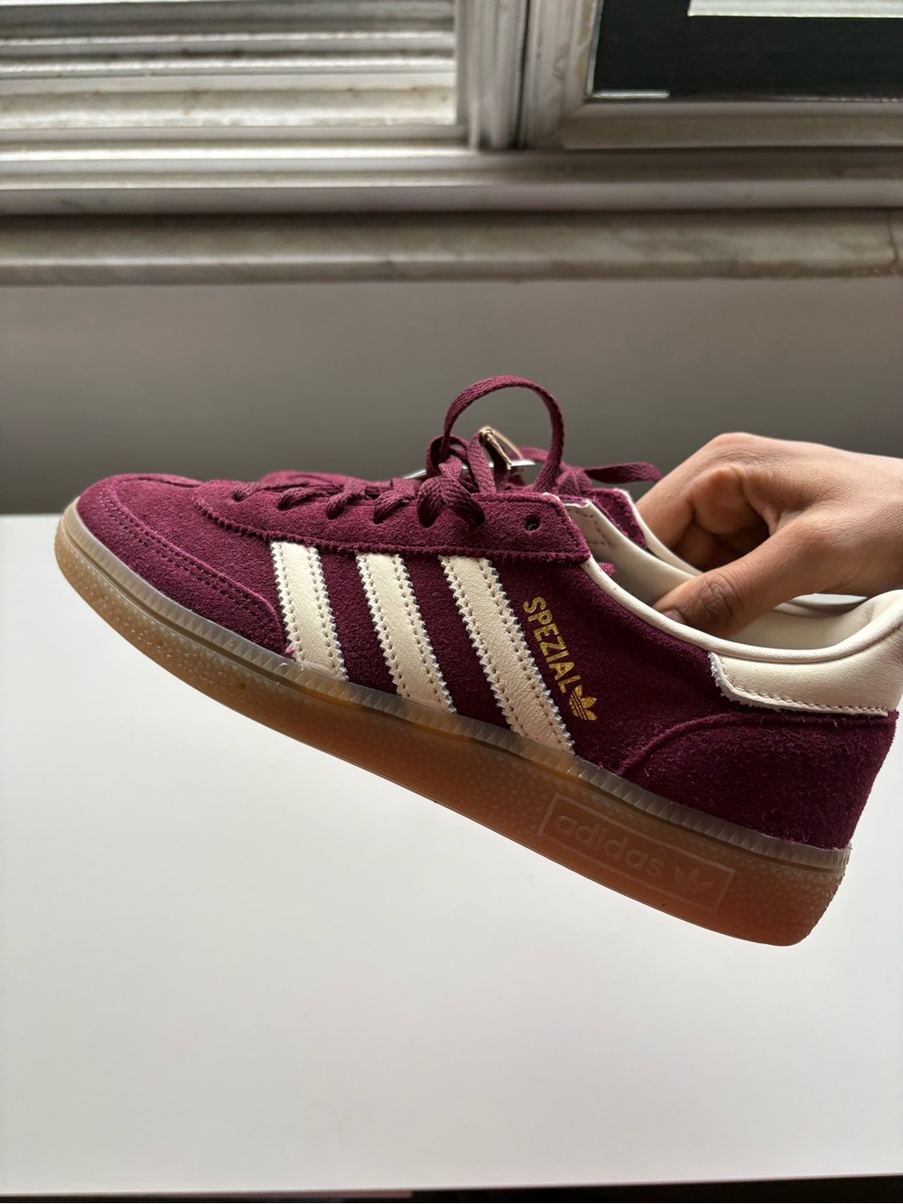 Adidas Handball Spezial Burgundy & Cream Suede Shoes